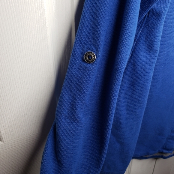 Soft Surroundings Sydney Shirt Tunic Top XL Buttondown Waffle Knit Mixed Media - Picture 4 of 11